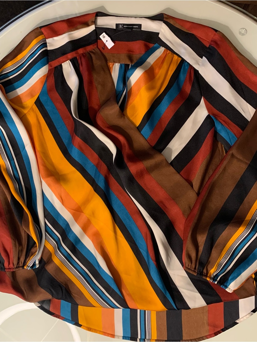 INC Color Block Blouse NWT
